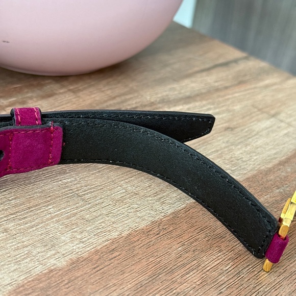 EUC Salvatore Ferragamo Gancini Suede Leather 72cm (28 inches) Belt - Picture 5 of 14